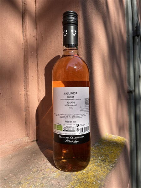 Alberto Longo Rosato Negroamaro VALLIROSA Masseria Celentano