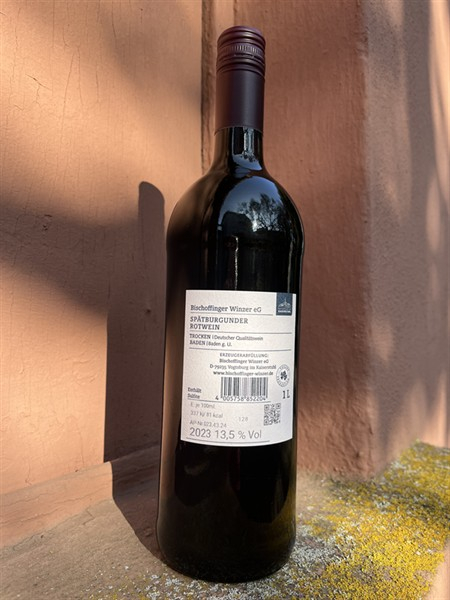 Bischoffinger Spätburgunder Rotwein trocken LITERFLASCHE